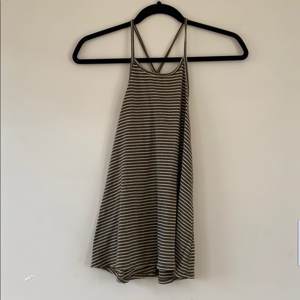 Green/white stripped halter top